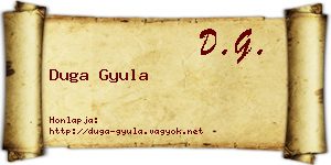 Duga Gyula névjegykártya