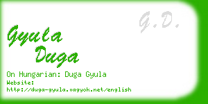 gyula duga business card